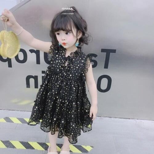 2019 baby toddler clothes girl summer dress star sequin children party dress girl costume childrens clothing