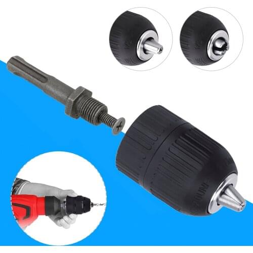 Drill Chuck Adaptor Self Tighten Electronic Self-locking Keyless 1/2" 20unf For Impact Wrench 2-13mm Tool Set