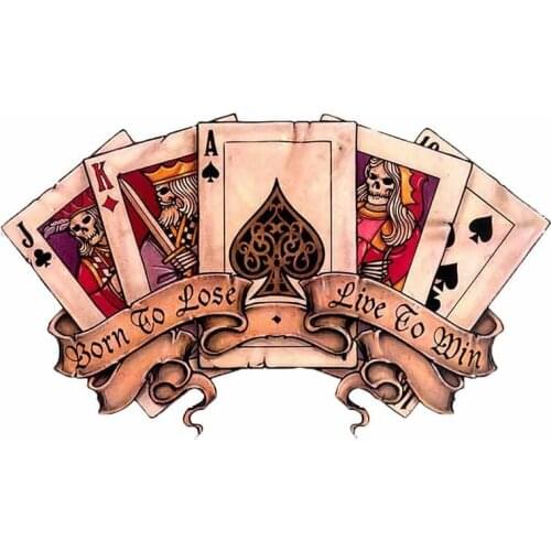 Car Stickers Decor Motorcycle Decals for Poker Retro Decorative Accessories Creative Sunscreen Waterproof PVC,13cm