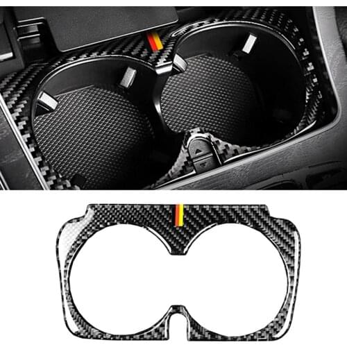 Carbon Fiber Car Central Control Water Cup Holder Cover Trim for Mercedes-Benz C GLC E Class W205 X253 W213 2015-2019