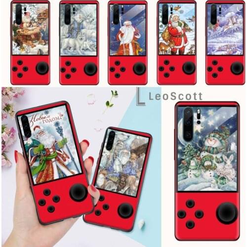 Red Merry Christmas Santa Claus Phone Case For Huawei honor Mate P 9 10 20 30 40 Pro 10i 7 8 a x Lite nova 5t