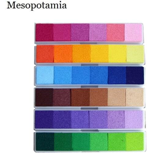 DIY Scrapbooking Albums Multicolor Candy 6 Gradient Color Ink pad Rubber Stamp Fabric Inkpad for Decoration Stamps Arts Craft