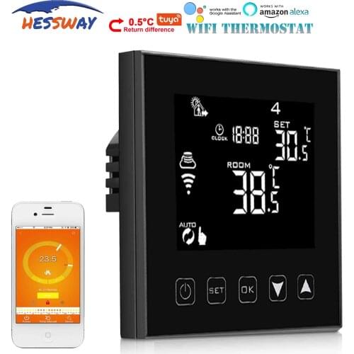 HESSWAY 2 in 1 Linkage floor heating thermostat WIFI for NC&NO Gas Boiler&Dry contact