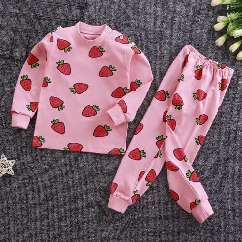 Full Sleeve Cotton Baby Girls Cartoon Pajamas Sets Children Sleepwear Autumn Baby Nightwear Pyjamas Kids Night Suit Teen Pajamas