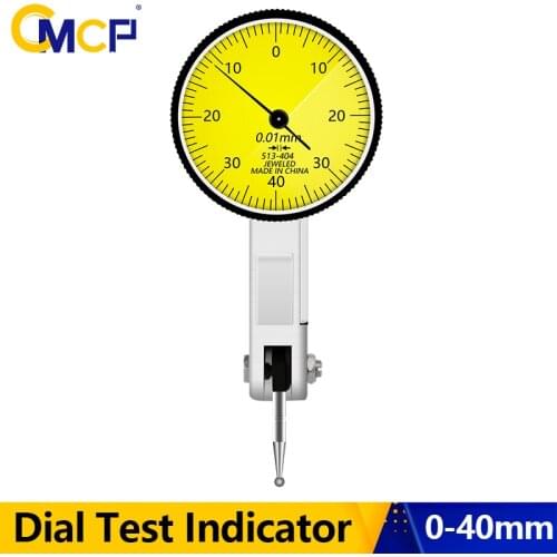 CMCP 0-40mm Dial Gauge Test Indicator Precision 0.01mm Metric with Dovetail Rails Mount Measuring Tools