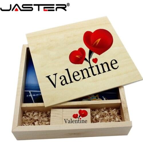 JASTER Wooden Photo Album Large oval usb+Box usb flash drive U disk Pendrive 8GB 16GB 32GB 64GB Wedding Studio 170mm*170mm*35mm