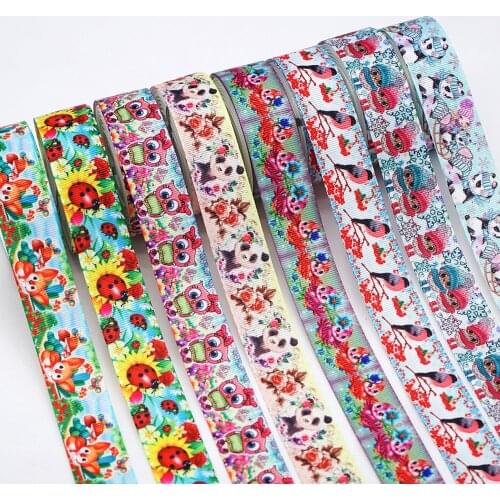 Epoxy Resin Cabochons Cartoon Printed Grosgrain Ribbon 31550