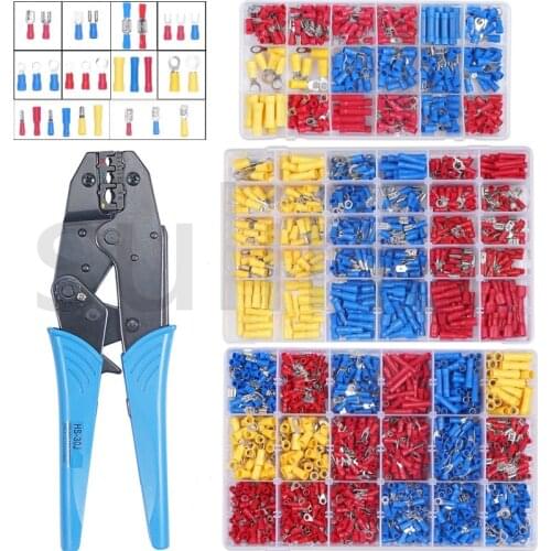 280/660/1200PCS Insulated Cable Connector Electrical Wire Assorted Crimp Spade Butt Ring Fork Set Ring Lugs Rolled Terminals Kit