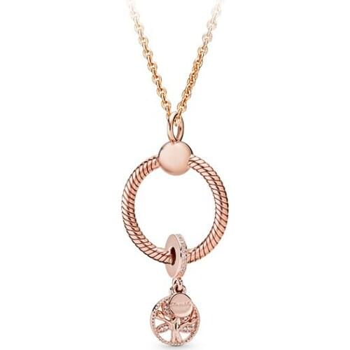 2021 New High-quality Classic S925 Silver And Rose Gold "i Love My Home" Necklace Set, Classic Original 1:1 Jewelry For Ladies