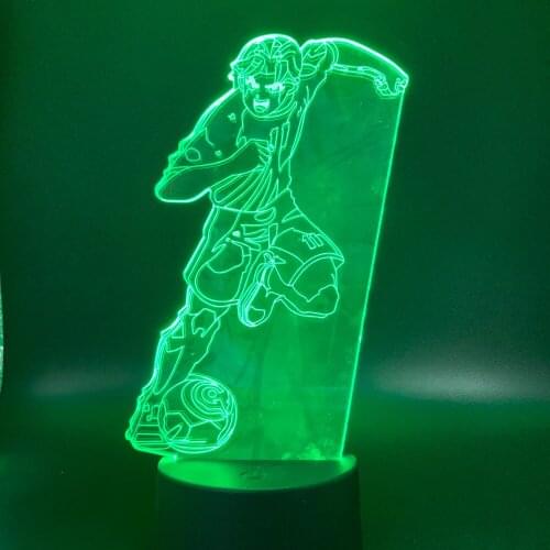 Kyaputen Tsubasa Bedroom Table Lamp 3d Led Night Light Anime Captain Tsubasa Football Player Figure Study Room Child Nightlight