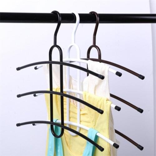Metal hanger multi-function creative multilayer fishbone magic hanger antiskid clothing store hangers for clothes rack