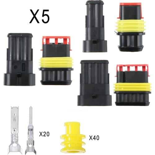 15 set Kits 300V 12A 2+3+4 Pin 12A Way Car Sealed Waterproof IP68 Electrical Wire Connector Plug For Trucks Caravans Boats Parts