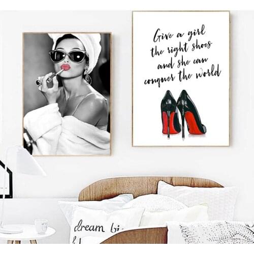 Fashion Girl Nordic Magazine Wall Art Canvas Painting Quotes Wall Pictures For Living Room Home Decor Cuadros Unframed