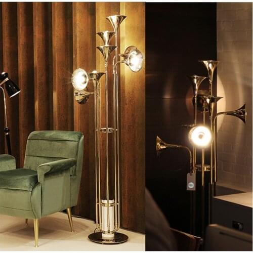 Zq New Classical Multi-Head Glass Ball Creative Decoration Model Room Engineering Personality Floor Lamp