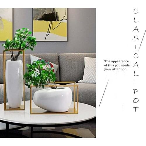 YILUNXI New model room creative metal flower vase decoration simple modern home counter top soft decoration neo-classical