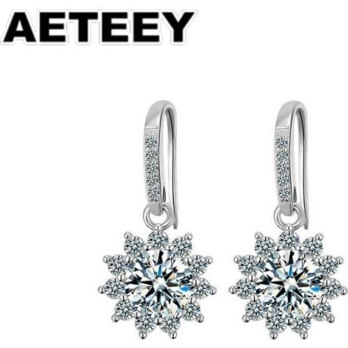 New Arrival Diamond Test Past 0.5/1 ct Brilliant Cut D Color Moissanite Drop Earrings VVS1 Gemstone Plant Earrings Gift JC-09