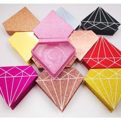 Bulk 100pcs/pack wholesale eyelash packaging box lash boxes packaging custom logo faux mink lashes fake strip diamond empty case