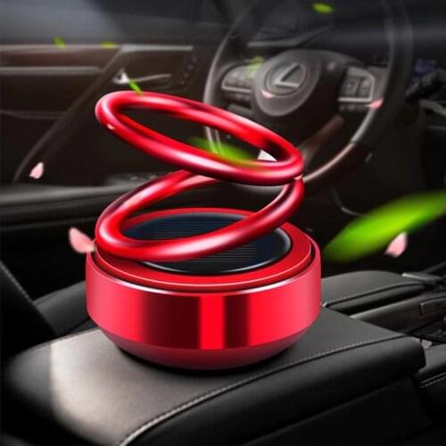 Double Ring Suspension Solar Auto Rotating Air Freshener Interior Aromatherapy Color Car Decoration 3 Flavoring