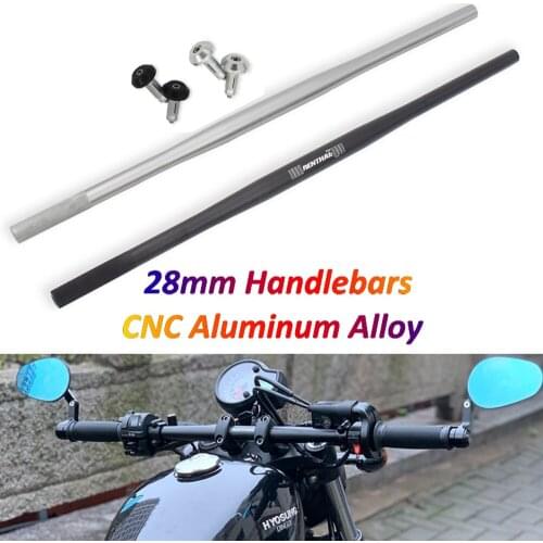 28mm Motorcycle Handlebar for Renthal Straight Bars CNC Aluminum Alloy Steering Wheel Fits Cafe Racer Royal Enfield XMAX 300 R6