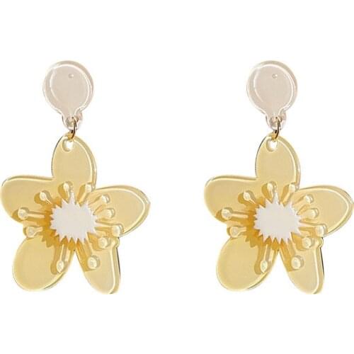 RZ121 925 Silver Needle Three-dimensional Flower Exaggerated Earrings Forest Fresh and Sweet Earrings Earrings 2021 New