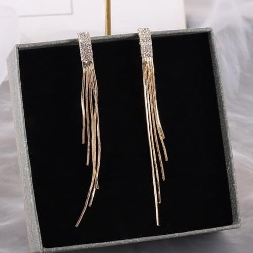 2020 cold temperament long tassel earrings earrings 2019 new trendy earrings women elegant exquisite Trend Fashion Stud Earrings