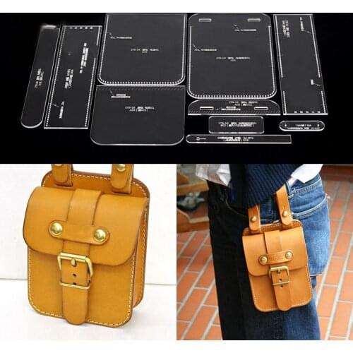 Handmamde Shoulder Bag Template Clear Acrylic Leather Pattern DIY Hobby Leathercraft Sewing pattern stencils 13x20x6cm free ship