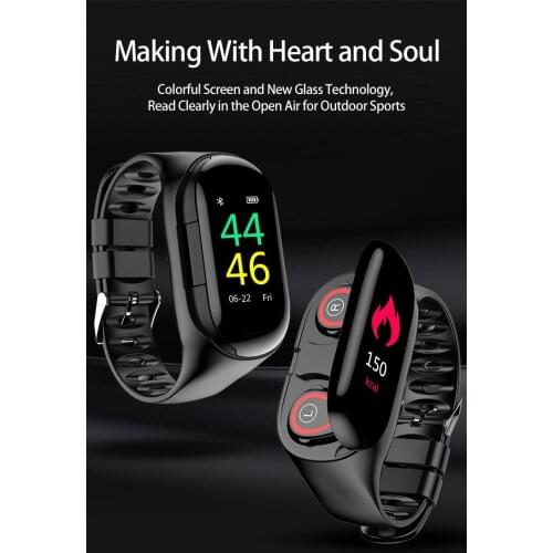 M1 Smart Watch With Bluetooth Earphone Sport Bracelet wristband Long Time Standby Heart Rate Monitor finding mobile phones