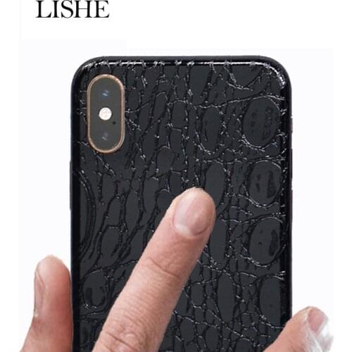 Phone Sticker For iPhone Xs Max Xr X Xs 6 7 8 6S 7/8 Plus Alligator Snakeskin Honeycomb Stone Diamond Texture PVC Skins Stickers