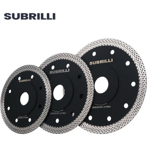 SUBRILLI 105/115/125mm 3pcs/Set Super Thin Diamond Saw Blades Turbo Rim Segment Cutting Discs For Ceramic Tile Porcelain Stone