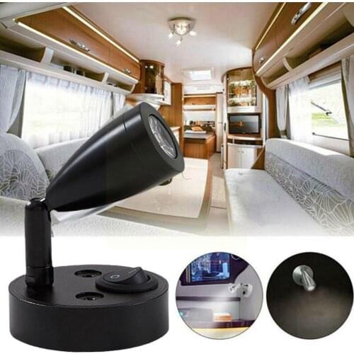 DC12V 3W 6000K Small Spotlight LED Motorhome Reading Spotlight LED Mounted Lighting Camper Light Wall Trailer Light Yacht H U8K9