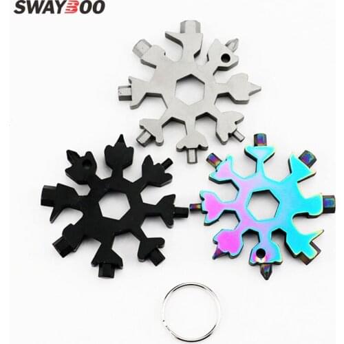 Swayboo 18-in-1 portable snowflake hex combination tool card multi-function octagonal tool outdoor bicycle repair tool Kits