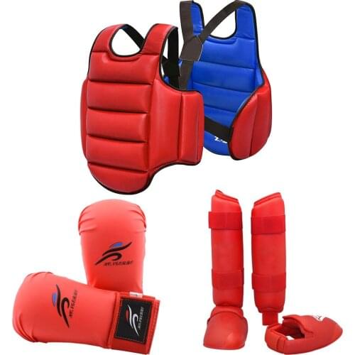 Taekwondo Karate Shin Guards Palm Gloves Sparring Uniform Gear Adults Boxing Training Equipment MMA Body Protective Chest Suit