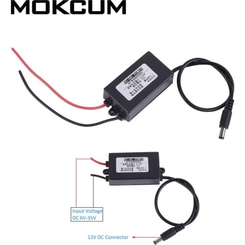 Waterproof Step Down Voltage Converter DC-DC 6V-35V to 12V Buck Boost Power Supply Module Stabilizer with DC Connector