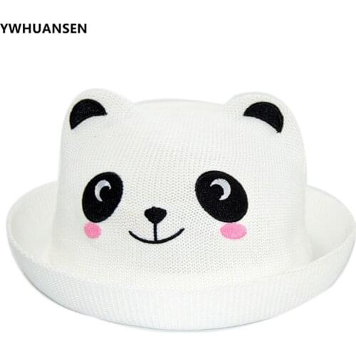 YWHUANSEN Cute Panda Baby Girls Boys Bucket Hats Fashion Beach Kids Summer Travel Sunscreen Caps Hot Offers With Free Shipping