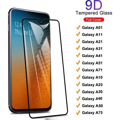 9D full cover tempered glass galaxy a01 a11 a21 31 a41 a51 a71 screen protector for samsung a10 a20 a30 a40 a50 a70 safety film