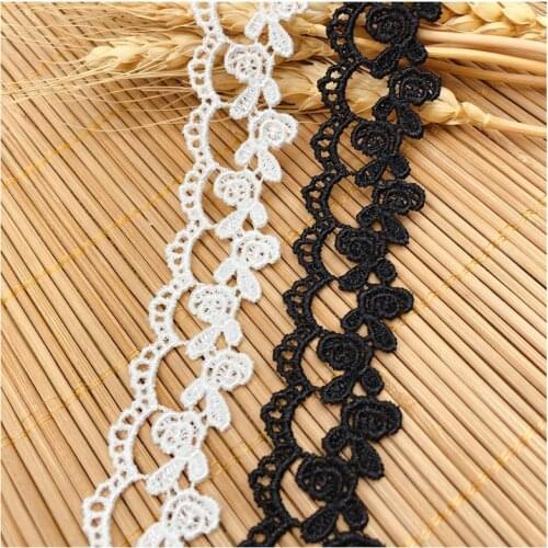 14 Yards 2.5 cm polyester embroidered smallest lace edge trim for sewing dress and garment edge decoration band lace