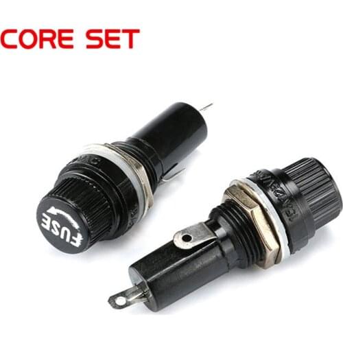 5*20mm 6*30mm fuse holders 5x20 black insurance tube socket fuse holder for 5*20 insurance Panel Mount glass Fuse Holder