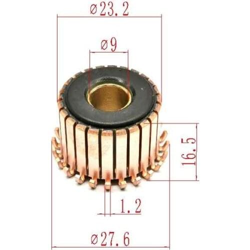 9x23.2x17.5mm 24p Copper Bars Alternator Electric Motor Commutator Copper Commutator for Mini Drill On Armature Commutator