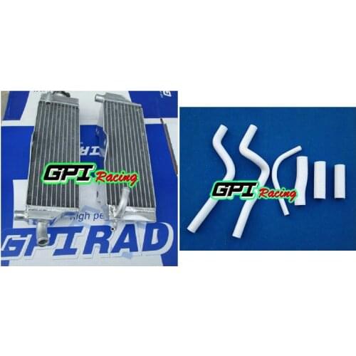 Aluminum racing RH&LH Radiator + WHITE HOSE for Honda CR500 CR500R CR 500R 1989 89