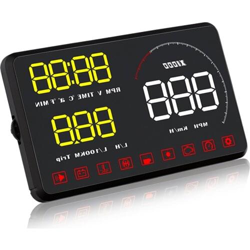 Car With OBD2 Port Display Over-Speed Warning Windshield Projector Car Diagnostic Tool Alarm System Driving Distance Measurement