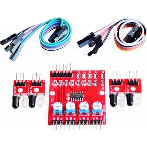 Free ship with track 30pc Four infrared detection Tracing photoelectric sensor Smart car trace Black-and-white line recognition