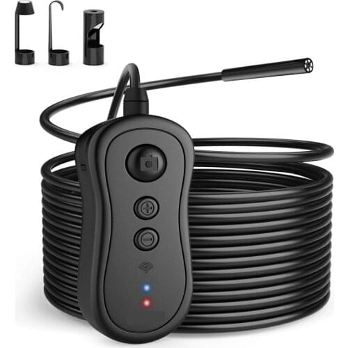 3.5M Cable Length Wireless Endoscope, 8.2mm 5.0MP 1080P HD WiFi Borescope, 2200mAh Semi-Rigid Inspection Camera for phone PQ303