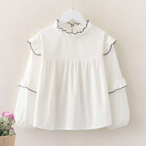 Baby Girls Spring Shirts Fashion Cotton Blouses for Kids Clothes Autumn Girls Tops Long Sleeve Children Clothing for 3-14 Years