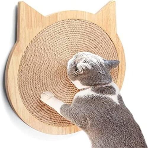Cat Scratch Board Sisal Hemp with Sucker Pet Claws Care Toys Nail Scraper Grinding Claws Device Wall-Hung Upright Wear Resisting