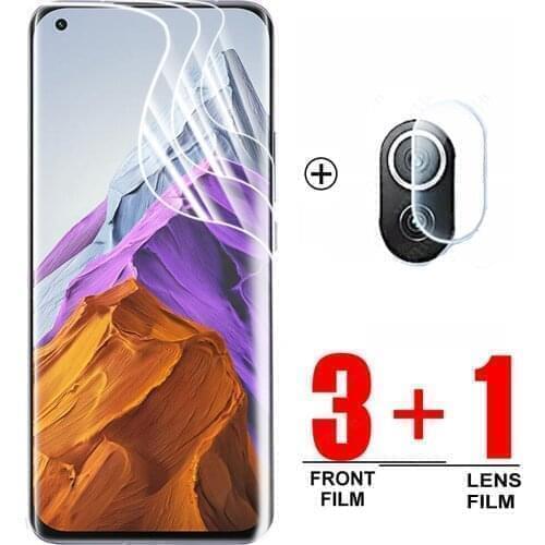 3PCS Hydrogel Film+1PCS Lens Film for Xiaomi Mi 11 Pro Screen Protector For Mi 11 Lite 11X Pro 11i light safety film not glass