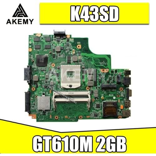 K43SD Motherboard REV: 4.1 GT610M 2GB For Asus K43SD K43E A43E laptop Motherboard K43SD Mainboard K43SD Motherboard test 100% OK