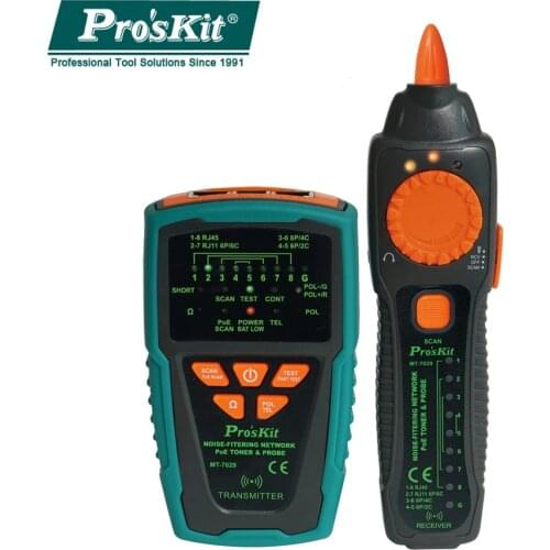 LED indicator Anti-Interference Cable tracker ProsKit MT-7029-C For Twisted pair Socket Detector Tracker Telephone Wire tester