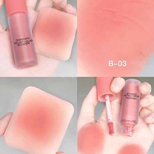 Cosmetic Liquid Blush Velvet Matte Blusher Long Lasting Natural Contour Shadow Cheek Blusher Cream Korean Makeup Tools