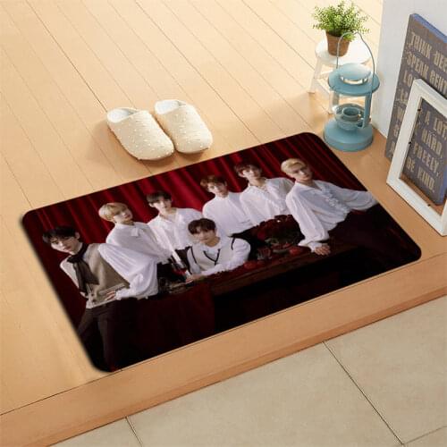 KPOP ENHYPEN Doormat Floor/Bath/Kitchen/Beach Mat Flannel Sponge Fabric 3D Printed Shaggy Custom Decoration For Bedroom 03-18