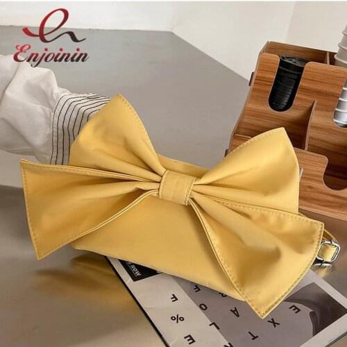 Cute Bow Shoulder Bag for Women Party Clutch Bag Crossbody Bag Girls Purses and Handbags Polyester Fashion Evening Bag 2021